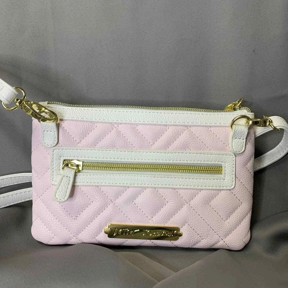 Betsy‎ Johnson Zanza Faux Leather QuiltedCrossbody/Wristlet Purse